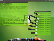 Unity Green Desk Ubuntu + Cairo Dock